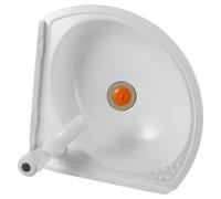 CHILDWEET Wall Hung Plastic Triangle Bathroom Sink with Faucet, Space-Saving Corner Vanity Vessel Sink, Easy Cleaning White Wash Basin for Home and Small Spaces