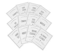 CHILDWEET Waterproof Bathroom Sub-bottle Stickers 24pcs White 83x70mm Self-adhesive Shampoo Lotion Bottle Labels for Refillable Travel Dispensers