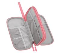 CHILDWEET Waterproof Digital Storage Pouch for Data Cables and Mobile Charger, Travel Electronic Organizer Bag with Dual Layers, Easy to Clean Oxford Cloth and Polyester Material for Daily Pink