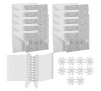 CHILDWEET Wedding Invitation Cards Silver Snowflake Design Paper and Polyester Material 10 Sets with Envelopes Elegant Cut Intricate Patterns Complete Invitation Solution for Winter