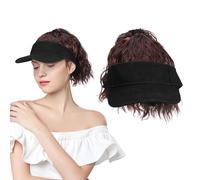 CHILDWEET Women’s Curly Ponytail Baseball Cap Wig with High Ponytail Hair Extensions, Deep Brown Synthetic Hairpiece, - Suitable for Daily Wear, Parties, and Outdoor Use