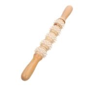 CHILDWEET Wooden Rolling Wheel Massager Stick for Back Relief Ergonomic Five-Bead Body Roller Tool for Muscle Relaxation and Portable Handheld Deep Tissue Massager for Feet Arms Legs and