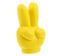 CHILDWEET Yellow Car Antenna Ball Topper Universal Fit Polyurethane Material Victory Hand Gesture Shape Easy Installation Car Exterior Accessories for Auto Roof Decoration