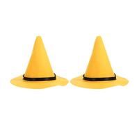 CHILDWEET Yellow Felt Womens Witch Hat with Wide Brim and Pointed Shape, Reliable Fine Craftsmanship, Classic Medieval Style for Outdoor Halloween Events and Stage Use
