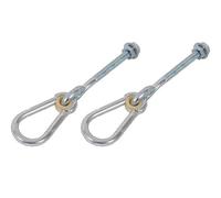 ChildWood Play 2 Swing Hooks Heavy Duty M10 Swing Hanger Bolts with Carabiner Clips to Hang Swing Accessories or Swing Seats from a Climbing Frame or Swing Frame Pack of Two