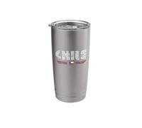 Chile 70s 80s Retro Type Flag Graphic Stainless Steel Insulated Tumbler