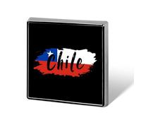 Chile Chilean Flag Badge Pin Brooch Square Shape Button Aluminum Decor for Backpacks Hats 0.7 Inch