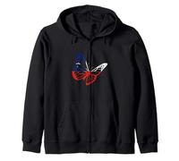 Chile Chilean Roots Chilean Pride Chilean Flag Butterfly Zip Hoodie