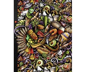 Chile Composition Notebook College Ruled: South American Themed Doodles Journal For School, College, Office, or Work | 7.5" x 9.25" | 120 Pages | No Label