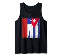 Chile Cuba Half Flag Chilean Cuban Heritage Tank Top