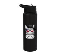 Chile Flag Cat Chilean Pride Chilean Roots Chilean Flag Stainless Steel Insulated Water Bottle