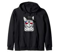 Chile Flag Cat Chilean Pride Chilean Roots Chilean Flag Zip Hoodie