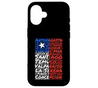 Chile Flag Cities Word Art Chilean Pride Case for iPhone 16