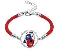 Chile Flag Facial Makeup Head Screang Cap Lucky Red String Bracelet Rope Bracelet Handmade