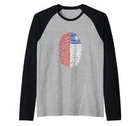 Chile Flag Fingerprint Artwork National Identity and Pride Raglan Baseball Tee