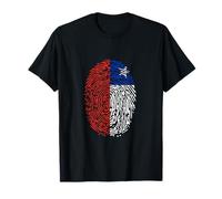 Chile Flag Fingerprint Artwork National Identity and Pride T-Shirt