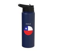 Chile Flag - Minimalist Souvenir World Travel Lover Stainless Steel Insulated Water Bottle