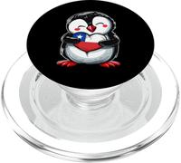 Chile Flag Penguin Heart Chilean Flag Chilean Roots Pride PopSockets PopGrip for MagSafe