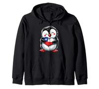 Chile Flag Penguin Heart Chilean Flag Chilean Roots Pride Zip Hoodie