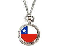 Chile Flag Pocket Watch | Quartz National Flag Watch | Handcrafted Patriotic Gift | Vintage-Style Timepiece | Gift for Proud Chileans & Collectors