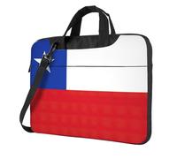 Chile flag print laptop bag, adjustable shoulder strap and hidden handle, simplify your day to day, Black/White, 15.6 inch