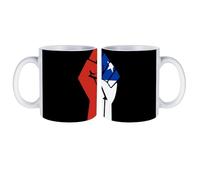 Chile Flag Resist White Coffee Mugs Gloss Ceramic Cappuccino Cups with Handle