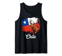 Chile Flag Roaring Stag National Pride Design Tank Top