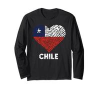 Chile Heart Chilean Flag Chilean Roots Chilean Pride Long Sleeve T-Shirt