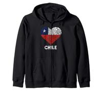 Chile Heart Chilean Flag Chilean Roots Chilean Pride Zip Hoodie