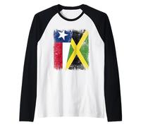 Chile Jamaica Flag | Chilean Jamaican Roots Raglan Baseball Tee