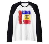 Chile Moldova Half Flag Chilean Moldovan Heritage Raglan Baseball Tee