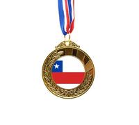 chile national flag south amecountry Gold Award Winner Medal First Place Ribbon