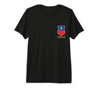 Chile National Shield Flag Colors and Lone Star Premium T-Shirt