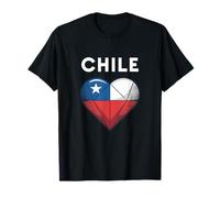 Chile Pride Geometric Heart Flag Chilean T-Shirt