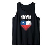 Chile Pride Orgullo Chileno Geometric Heart Flag Chilean Tank Top