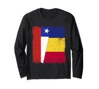 Chile Romania Half Flag Chilean Romanian Heritage Long Sleeve T-Shirt