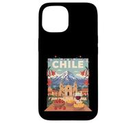Chile Travel Poster Santiago Cathedral Andes Mountain Art Case for iPhone 15
