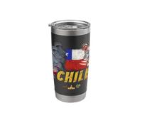 Chile Vintage Easter Island Statues Flag and Alpaca Souvenir Stainless Steel Insulated Tumbler