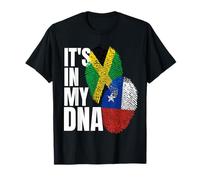 Chilean And Jamaican Mix DNA Flag Heritage T-Shirt