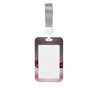 Chilean Cherries Card Badge Holder.Sliding Badge Holder with Lanyard, Printed Work ID Card Case