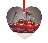 Chilean cherries Clear Heart Glass Ornament Tree Decor