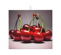 Chilean Cherries Dish Drying Mat Microfibre Worktop Saver Hanging Loop for Dishes & Coffee Machine
