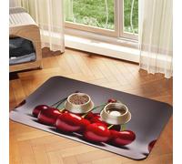 Chilean cherries Pet absorbent leather tablecloth Pet bowl mat suitable for dogs or cats