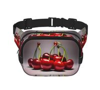 Chilean cherries Printed Fashion Crossbody Bag, Hiking Waist Bag, Square Double Layer Travel and Fitness Shoulder Bag
