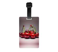 Chilean Cherries Printed Luggage Tags with Detachable Wrist Straps can be Hung on suitcases and Travel Bags.