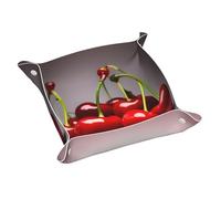 Chilean Cherries Printed Storage Tray - Multifunctional Desktop Organizer Tray for Cosmetics, Jewelry, Office Supplies