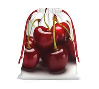 Chilean cherries Super Soft Velvet Gift Bag with Drawstring Pouch, Full Printed Holiday Storage Bag for Christmas & Daily Storage