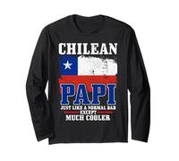 Chilean Dad Chile Flag Pride Vintage Funny Father's Day Long Sleeve T-Shirt