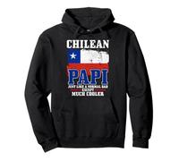 Chilean Dad Chile Flag Pride Vintage Funny Father's Day Pullover Hoodie
