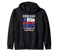 Chilean Dad Chile Flag Pride Vintage Funny Father's Day Zip Hoodie